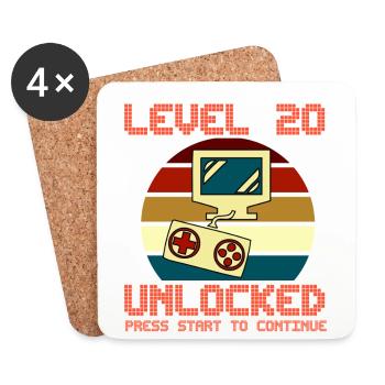 Level 20 - Coasters (set of 4) - white - Front