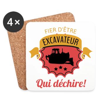 EXCAVATEUR - Dessous de verre (lot de 4) - blanc - Devant