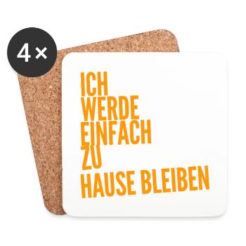 keine Lust auf Party - Untersetzer (4er-Set) - Weiß - Vorne