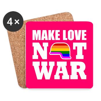 Make love not war - Untersetzer (4er-Set) - Weiß - Vorne