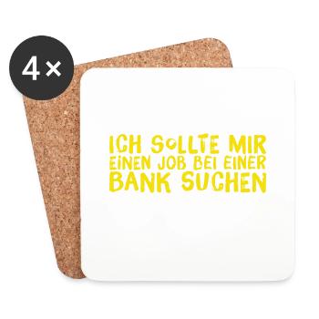 ich werde Banker - Untersetzer (4er-Set) - Weiß - Vorne