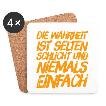 die Wahrheit ist selten schlicht - Untersetzer (4er-Set) - Weiß - Vorne