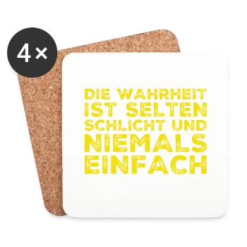 die Wahrheit ist nicht einfach - Untersetzer (4er-Set) - Weiß - Vorne