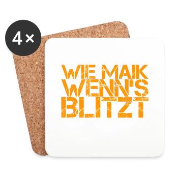 wenn es blitzt - Untersetzer (4er-Set) - Weiß - Vorne