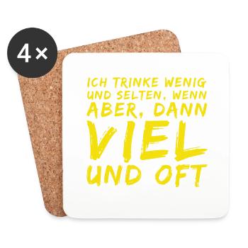 ich trinke viel - Untersetzer (4er-Set) - Weiß - Vorne