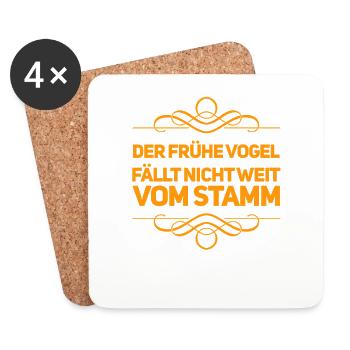 ich bin ein früher Vogel - Untersetzer (4er-Set) - Weiß - Vorne