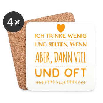 Trinkgewohnheiten - Untersetzer (4er-Set) - Weiß - Vorne
