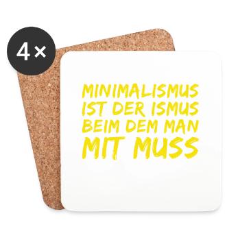 Minimalismus ist toll - Untersetzer (4er-Set) - Weiß - Vorne
