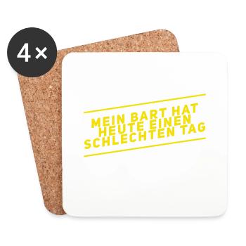 ich und mein Bart - Untersetzer (4er-Set) - Weiß - Vorne