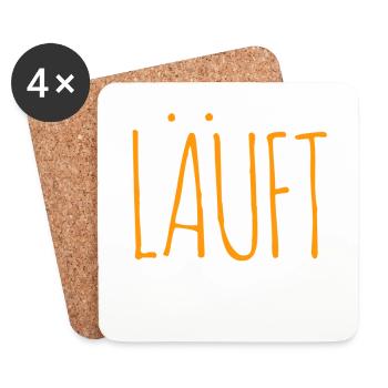 läuft - Untersetzer (4er-Set) - Weiß - Vorne