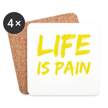 Life Means Pain - Coasters (set of 4) - white - Front