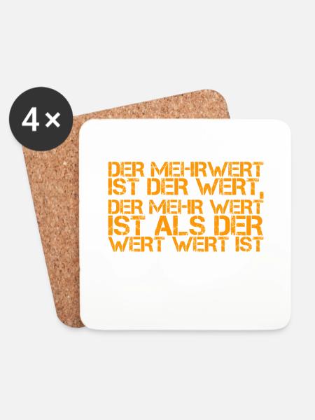 der Mehrwert - Untersetzer (4er-Set) - Weiß