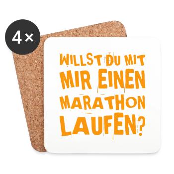 lass uns laufen - Untersetzer (4er-Set) - Weiß - Vorne