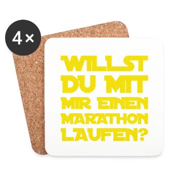 Bock auf einen Marathon? - Untersetzer (4er-Set) - Weiß - Vorne