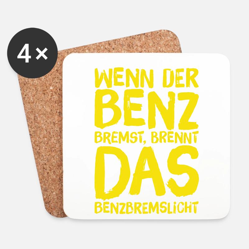 Bremslicht - Untersetzer (4er-Set) - Weiß