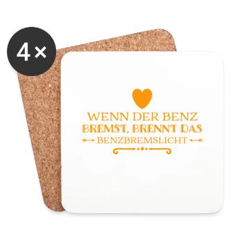 wenn der Benz bremst - Untersetzer (4er-Set) - Weiß - Vorne