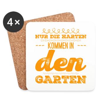 nur die Harten kommen in den Garten - Untersetzer (4er-Set) - Weiß - Vorne