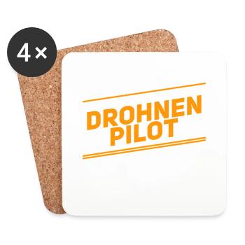 Drohnen sind toll - Untersetzer (4er-Set) - Weiß - Vorne