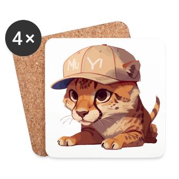 Baby Cheetah - Coasters (set of 4) - white - Front