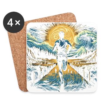 Cross Country Geschenk: Design Sportler - Untersetzer (4er-Set) - Weiß - Vorne