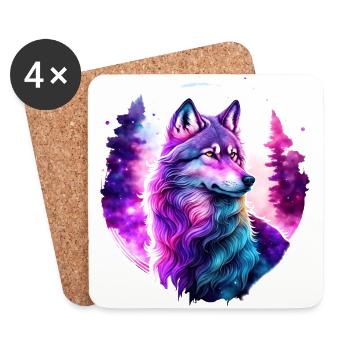 Wolf - Coasters (set of 4) - white - Front