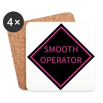 Smooth Operator Warning Sign - Coasters (set of 4) - white - Front