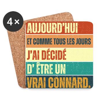J' ai décidé d' être un vrai connard humour rétro - Dessous de verre (lot de 4) - blanc - Devant