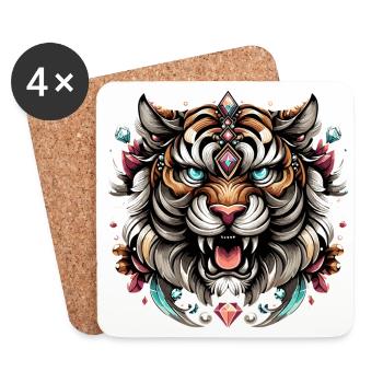 Tiger Gemstone Majesty - Coasters (set of 4) - white - Front