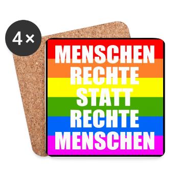menschenrechte statt rechte menschen - Untersetzer (4er-Set) - Weiß - Vorne