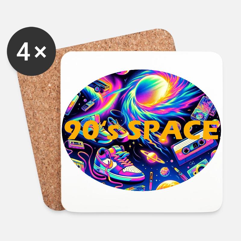 90s Space - Coasters (set of 4) - white