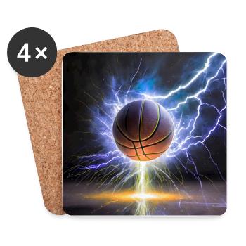 Basketball on Fire - Untersetzer (4er-Set) - Weiß - Vorne