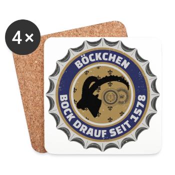 TAPIS DE BIÈRE BOCK DRAUF - Dessous de verre (lot de 4) - blanc - Devant