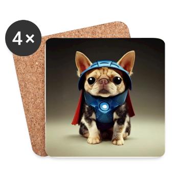 SuperPet Sgt Catdog - Untersetzer (4er-Set) - Weiß - Vorne