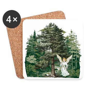 Forêt nature désert ange création arbres arbre - Dessous de verre (lot de 4) - blanc - Devant