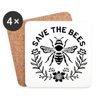 Save the bees - Coasters (set of 4) - white - Front