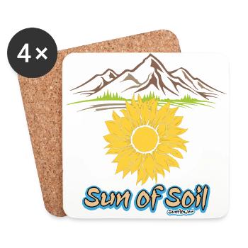 Sunflower - Sun of Soil - Coasters (set of 4) - white - Front
