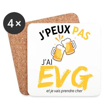 J'peux pas j'ai EVG et je vais prendre cher - Dessous de verre (lot de 4) - blanc - Devant