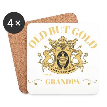 Old but Gold Grandfather XXXX Enter Year of Birth - Coasters (set of 4) - white - Front