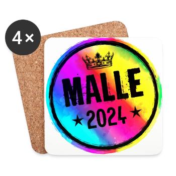 Malle 2024 Bunt Kreis - Untersetzer (4er-Set) - Weiß - Vorne