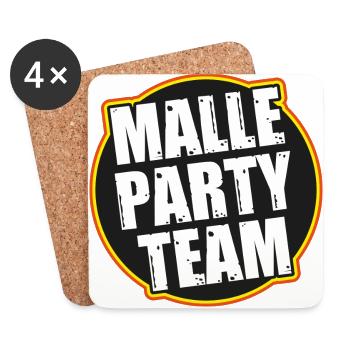 Malle Party Team - Untersetzer (4er-Set) - Weiß - Vorne