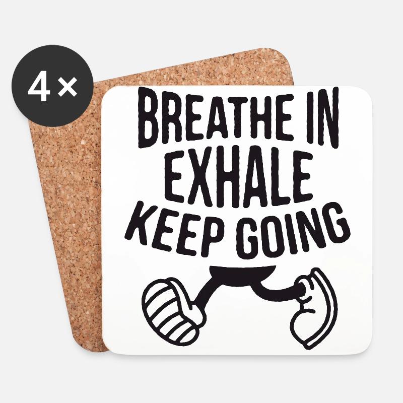 INHALE. Keep going. - Untersetzer (4er-Set) - Weiß