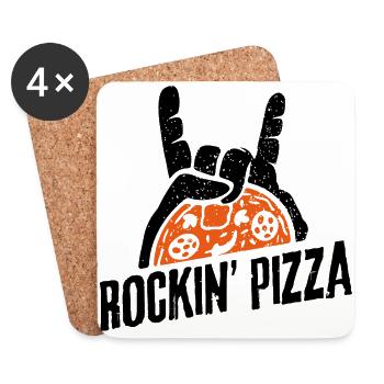 Rockin' Pizza - Untersetzer (4er-Set) - Weiß - Vorne