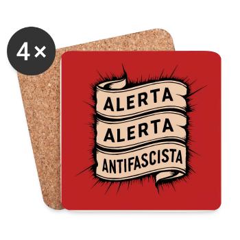 Alerta Antifasciste - Dessous de verre (lot de 4) - blanc - Devant