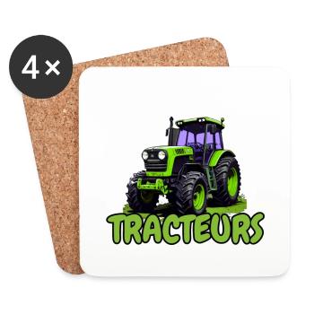 Risque de parler de tracteurs a tout Moment - Dessous de verre (lot de 4) - blanc - Devant