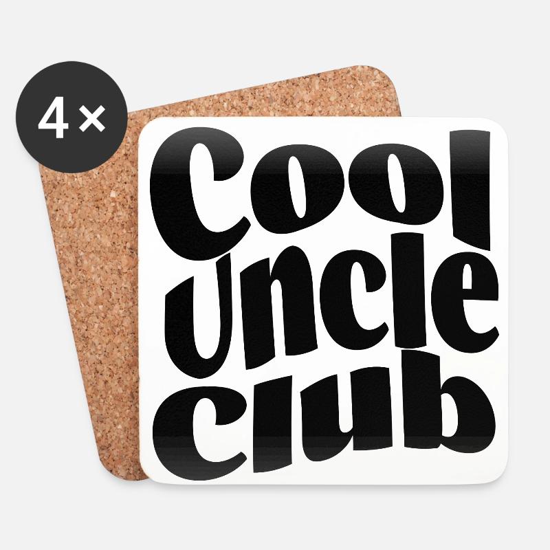 Cool Uncle Club bester Onkel der Welt Geburtstag - Untersetzer (4er-Set) - Weiß