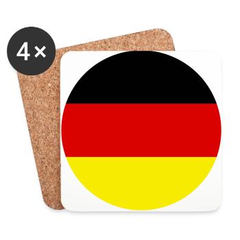 Flag Germany Germany Three Colors Vector Round - Coasters (set of 4) - white - Front