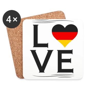 Love Germany Flag Fan Germany - Coasters (set of 4) - white - Front