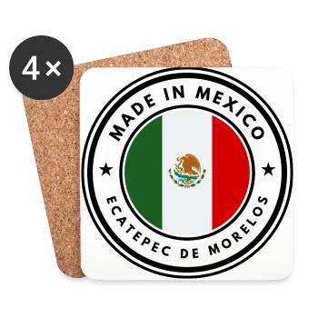 Fabriqué au Mexique Emblème Ecatepec De Morelos - Dessous de verre (lot de 4) - blanc - Devant