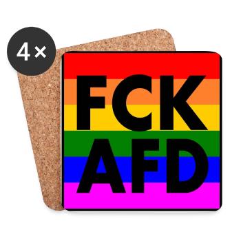 Fck afd - Dessous de verre (lot de 4) - blanc - Devant