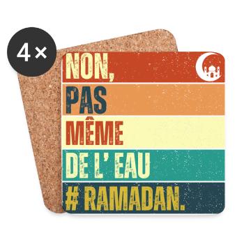 Non pas même de l' eau humour ramadan cadeau islam - Dessous de verre (lot de 4) - blanc - Devant